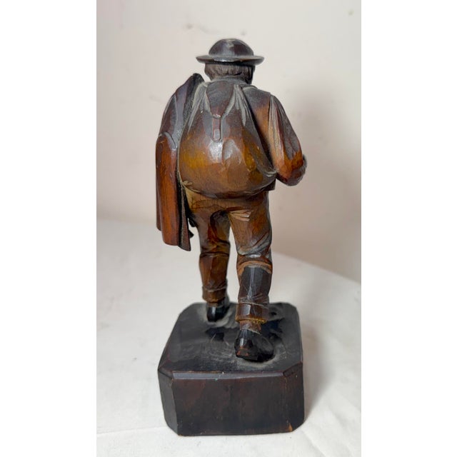 Finely Carved Antique 19th Century German Man Hobo Bum Wood Sculpture Statue For Sale In New York - Image 6 of 12