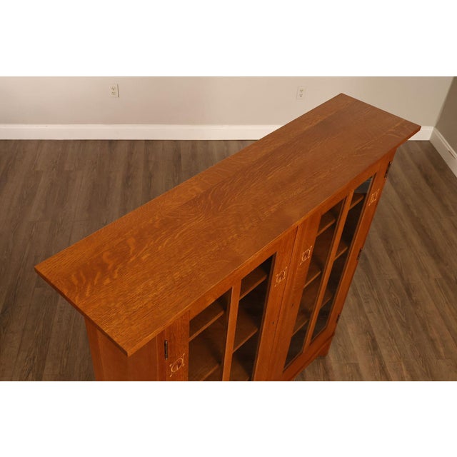 2000 - 2009 Stickley Harvey Ellis Mission Oak Inlay Bookcase For Sale - Image 5 of 18