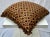 Brown Vintage Boho Chic Macrame Fringed Decorative Pillow For Sale - Image 8 of 10