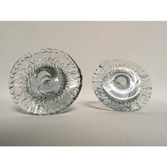 Blenko MCM Blenko Mushroom Candle Holders - A Pair For Sale - Image 4 of 10