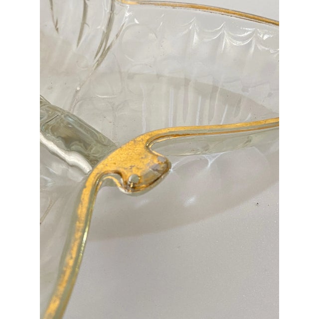 1980s Glass Butterfly Ashtray or Vide Poche with Gilt Decor Pattern, 1980s For Sale - Image 5 of 9