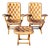 Chesterfield Leather Armchairs and Pouf, 1930, Set of 3 For Sale