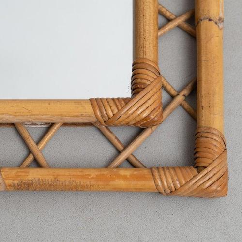 Glass French Bamboo Mirror, 1970 For Sale - Image 7 of 11