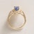 18k Gold 2.01 Carat Sapphire Oval and Diamond Floral Halo Ring, Size 6.5 For Sale In Los Angeles - Image 6 of 6