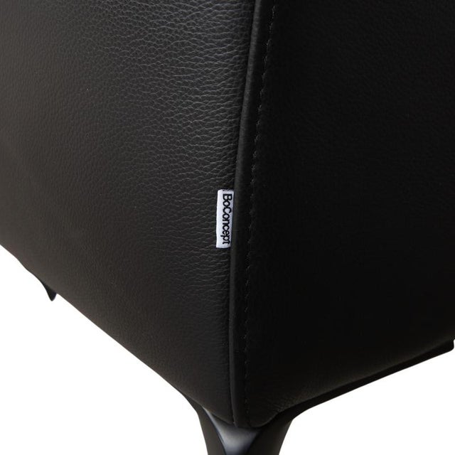 Zurich 2-Seater Sofa and Ottoman Black Leather from BoConcept, Set of 2 For Sale - Image 17 of 18