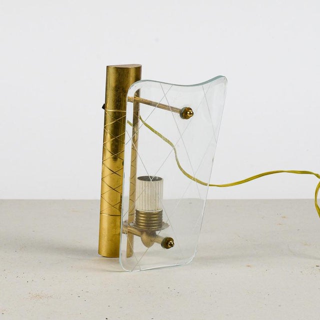 1960s Brass and Glass Wall Light, 1960 For Sale - Image 5 of 9