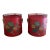 Pair of Antique French Neoclassical Red & Gold Tole Cachepot With Lion Heads For Sale