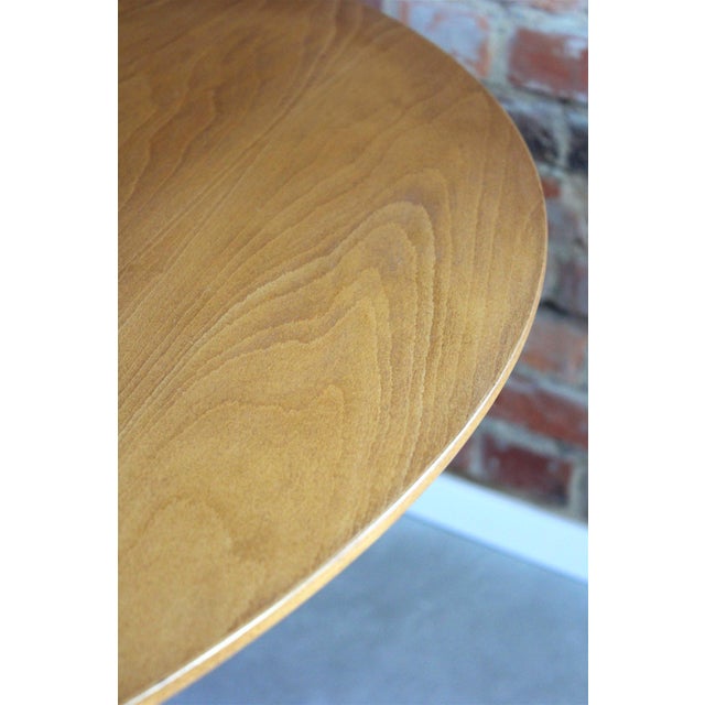Brown Mid-Century Modern Round Walnut Tulip Dining Table from Dřevotvar, 1960s For Sale - Image 8 of 10