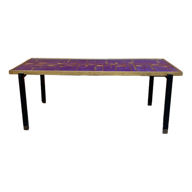 French Ceramic Coffee Table in the style of Roger Capron, 1950s For Sale