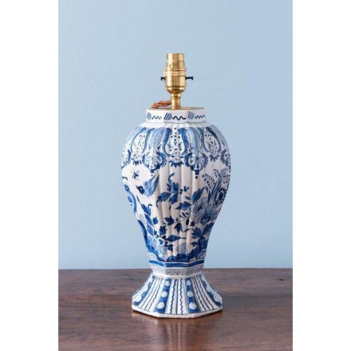 Blue and White Faience Vase Lamps from Samson, 19th Century, Set of 2 For Sale - Image 10 of 13
