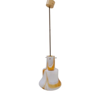 White and Yellow Murano Glass Pendant Light by Carlo Moretti for Maestri Di Murano, 1970s For Sale