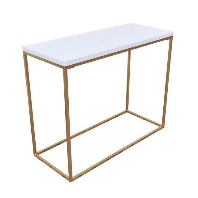White and Gold Console Table Chairish