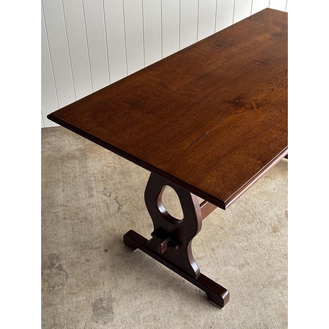 Antique English Trestle Dining Table, Late 19th Century For Sale In Greensboro - Image 6 of 17