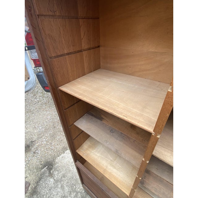 Oak and Veneer Roll-Top Filing Cabinet, 1950s For Sale - Image 13 of 18