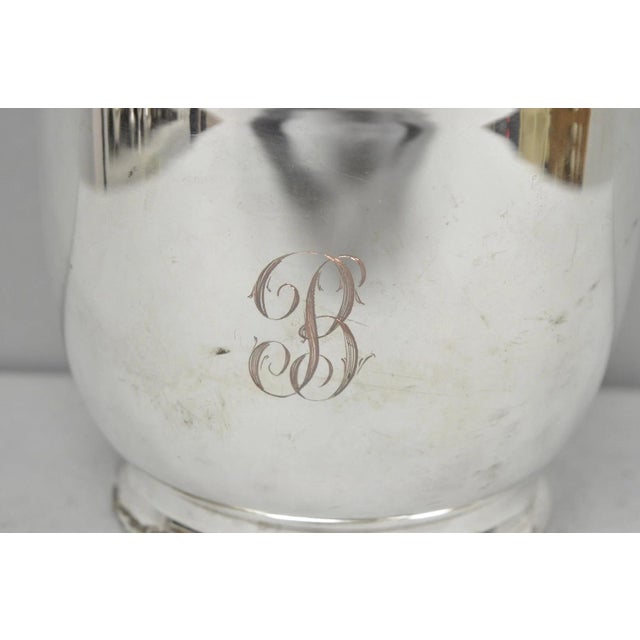 Victorian Vintage Victorian Silver Plated Reticulating Hinge Ice Bucket W/ "B" Monogram For Sale - Image 3 of 18