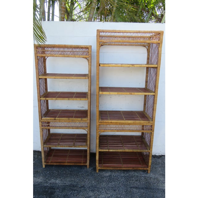 Bamboo Wicker Rattan Display Shelving Unit Etagere 6160 For Sale - Image 14 of 14