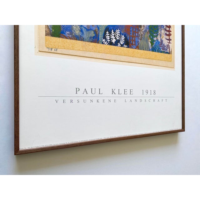 Royal Blue Paul Klee Vintage 1987 Modernist Offset Lithograph Print Framed Poster " Sunken Landscape " 1918 For Sale - Image 8 of 13