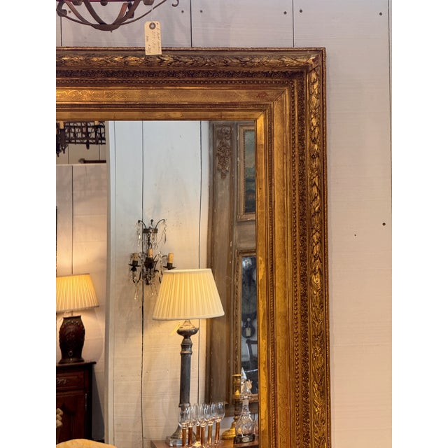 19th Century Carved and Gilt Wood Wall Mirror For Sale - Image 6 of 8
