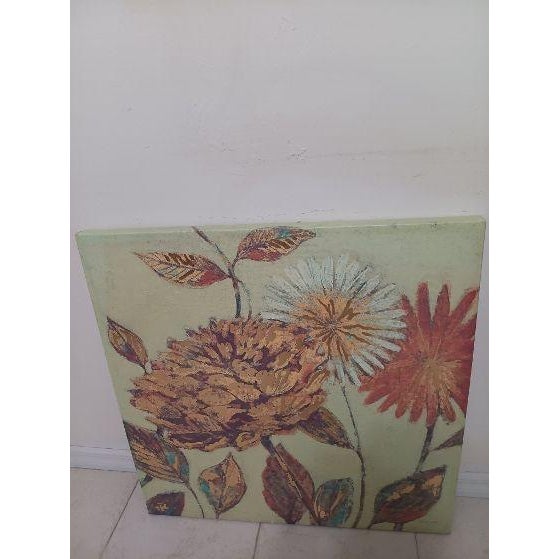 Vintage Hand Painted Flowers on Canvas Art by Hope Smith For Sale In Naples, FL - Image 6 of 6