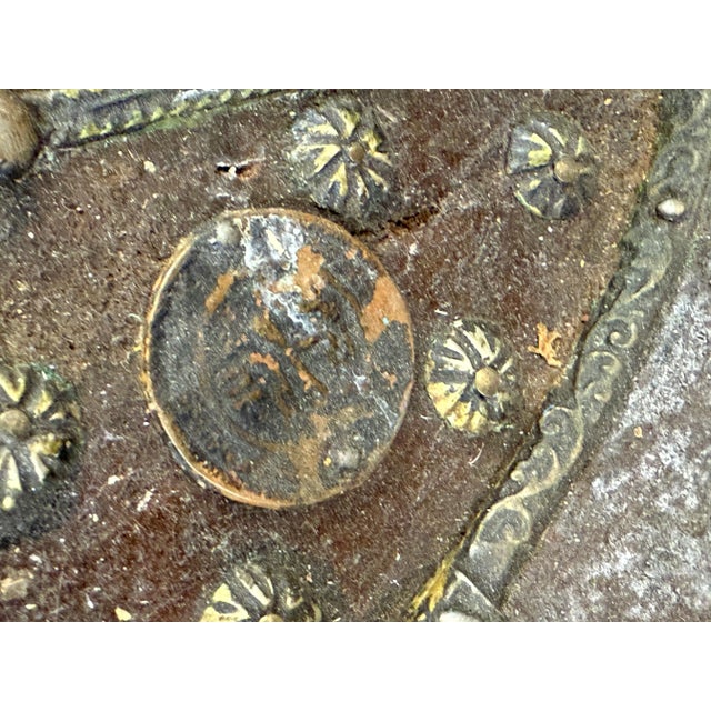 North African Brass Copper Wood Tuareg Large Charger For Sale - Image 4 of 12