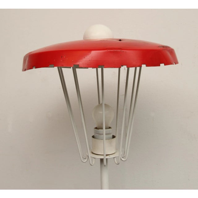 Red Vintage Floor Lamp, 1950s For Sale - Image 8 of 9