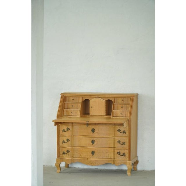 1950s Vintage Danish Oak Drop‑Front Secretaire, 1950s For Sale - Image 5 of 18