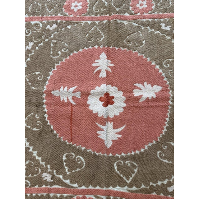 Hand-Embroidered Vintage Suzani from Uzbek, circa mid-1960s. Dimension; 52'' x 53'' inches / 133 x 134 cm / 4'4'' x 4'5''...