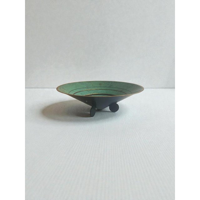 Ikora Patinated Brass Centerpiece Bowl from WMF, 1930 For Sale - Image 4 of 9