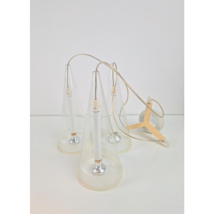 Italian Glass Fucsia 3 Pendant Lamp by Achille Castiglioni for