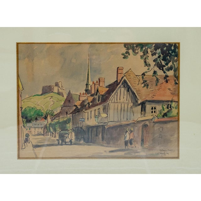 Gothic Early 20th Century Ludovic-Rodo Pissarro - Le Petit Andelys, Watercolor For Sale - Image 3 of 6
