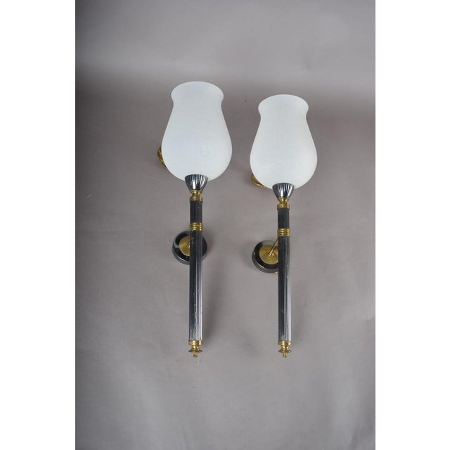 1970s Wall Lights, Style of Maison Jansen, Neoclassical French Design - a Pair For Sale - Image 9 of 12