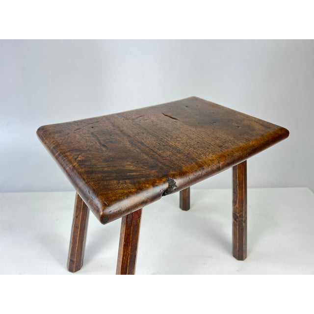 19th Century English Primitive Oak Stool For Sale - Image 11 of 16