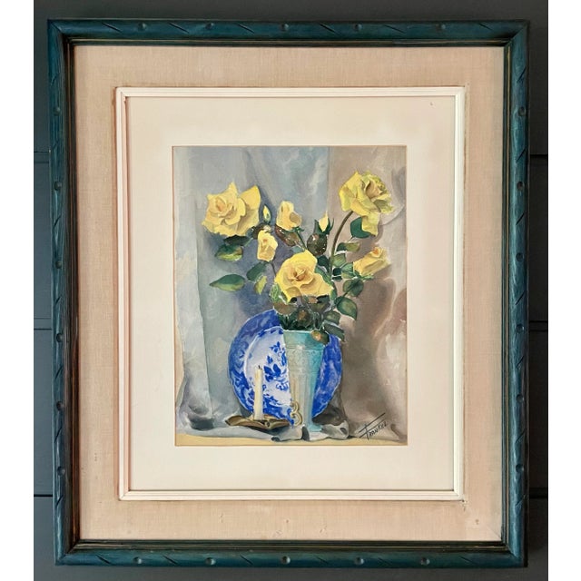 Here is a lovely, vintage painting by Frankel of a still-life tabletop scene. The stars of the painting are the vibrant...