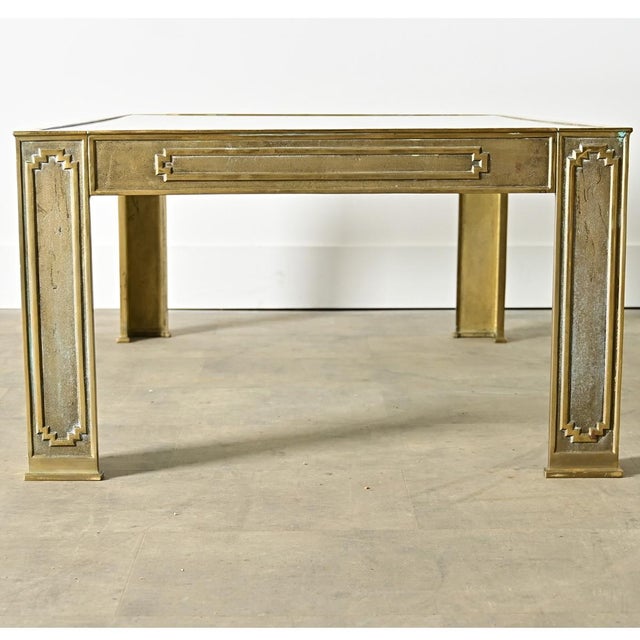 Belgian Vintage Cast Bronze & Glass Coffee Table For Sale - Image 12 of 12