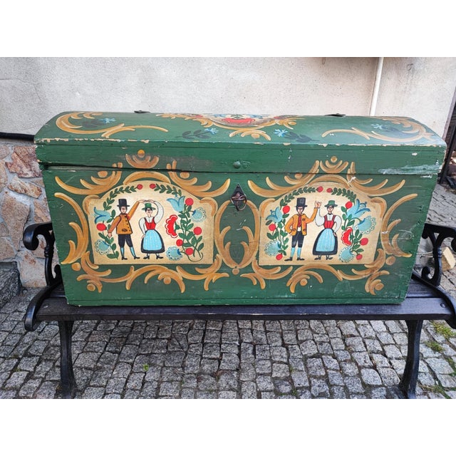 Antique Dowry Chest, 1888 For Sale - Image 11 of 11