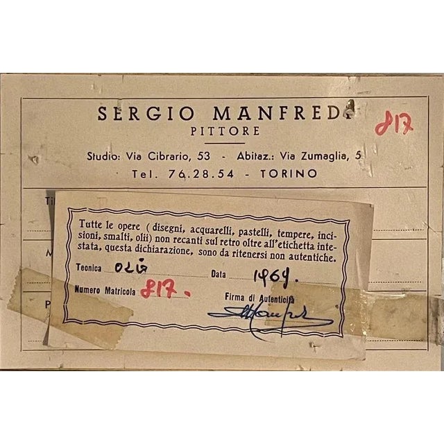 Manfredi, Mountain landscape, 1900s, Oil on Panel For Sale - Image 6 of 7