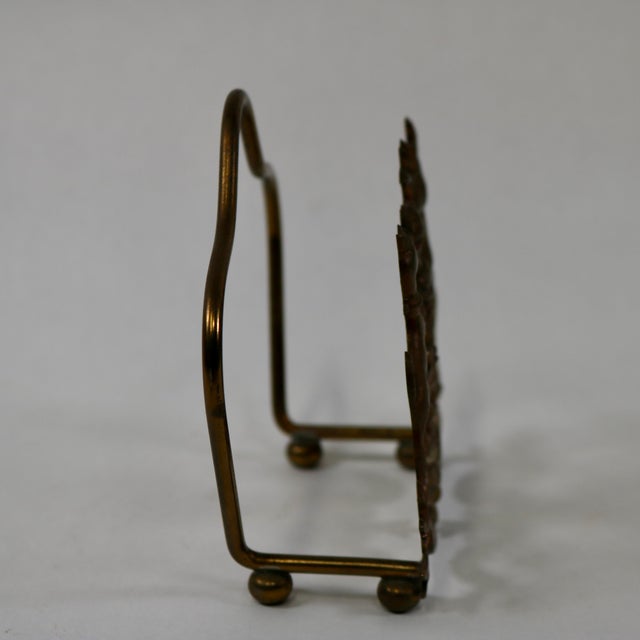 Brass Vintage Italian Brass Honor Crest Letter or Napkin Holder For Sale - Image 8 of 9