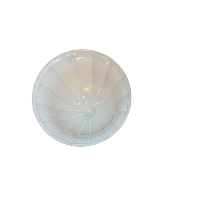 American 1920s American Stamped Williamson Brass Schoolhouse Ceiling Light For Sale - Image 3 of 9