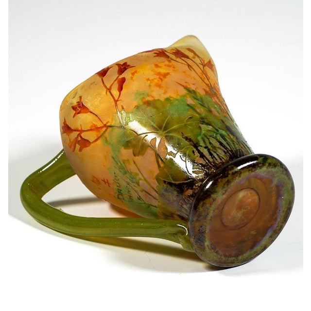 Glass Art Nouveau Rain of Fire Vase with Coralbell Decor from Daum Nancy, France, 1900 For Sale - Image 7 of 8