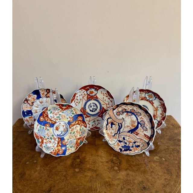 1900 - 1909 Antique Japanese Imari Plates, 1900, Set of 5 For Sale - Image 5 of 6