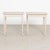 Pair, Gustavian pine side tables with slender tapered fluted legs; simple beaded trim accents the lower skirt. Restored,...