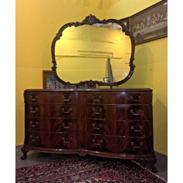 Antique 1930's Colonial Revival Flame Mahogany Bedroom Set Chairish