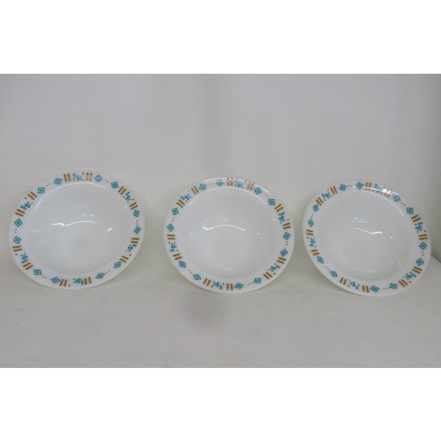 Anchor Hocking Mid 20th Century Anchor Hocking Fire King 927 Glass Bowls 3pc Set Ludwig and Kibbey Pattern For Sale - Image 4 of 10