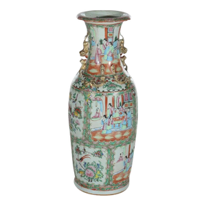 Large Antique Chinese Rose Medallion Porcelain Floor Vase C1920