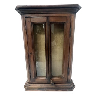 Small Wall-Mounted Display Case with Two Doors For Sale