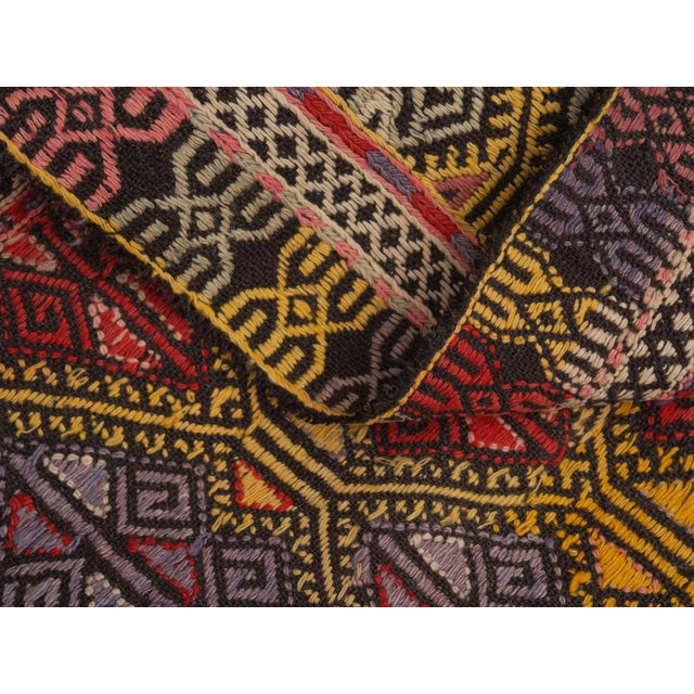 Yellow 1970s Vintage Handmade Wool Cotton Turkish Yellow Gold Runner Rug For Sale - Image 8 of 11