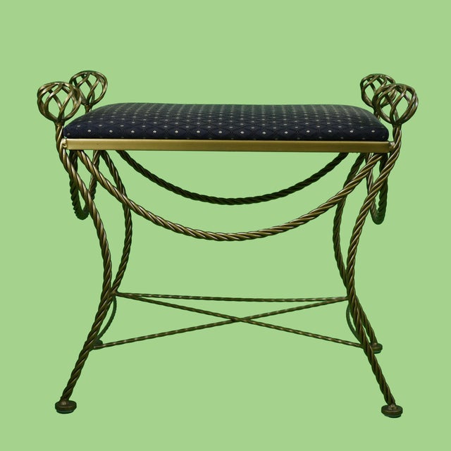 Faux Rope Small Bench For Sale - Image 4 of 5
