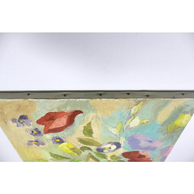 Vintage Abstract Floral Oil Painting Signed by Artist J Holbrook For Sale - Image 4 of 13