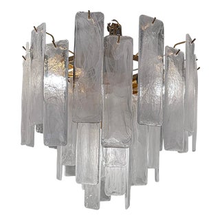 Venied-White Listelli Alabastro Murano Glass Style Chandelier by Simoeng For Sale
