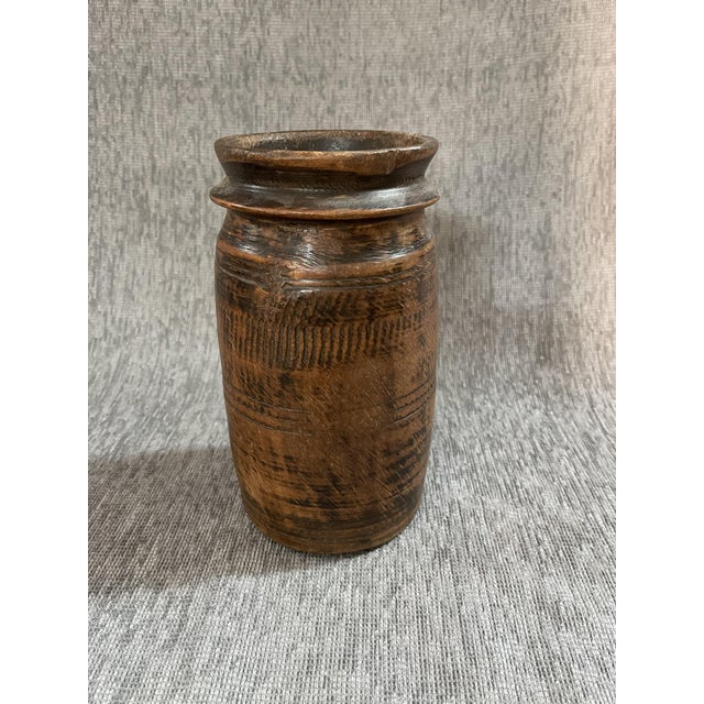 Brown Wood Himachal Pot, 1920s For Sale - Image 8 of 8